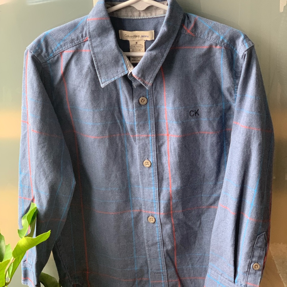 Calvin Klein Striped Button Down Dress Shirt
